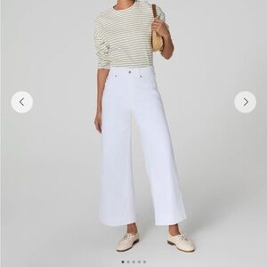 NWT SPANX Cropped Wide-Leg Jeans in White